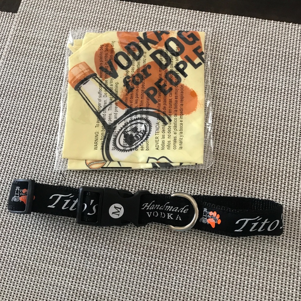 Tito’s dog collar and bandana